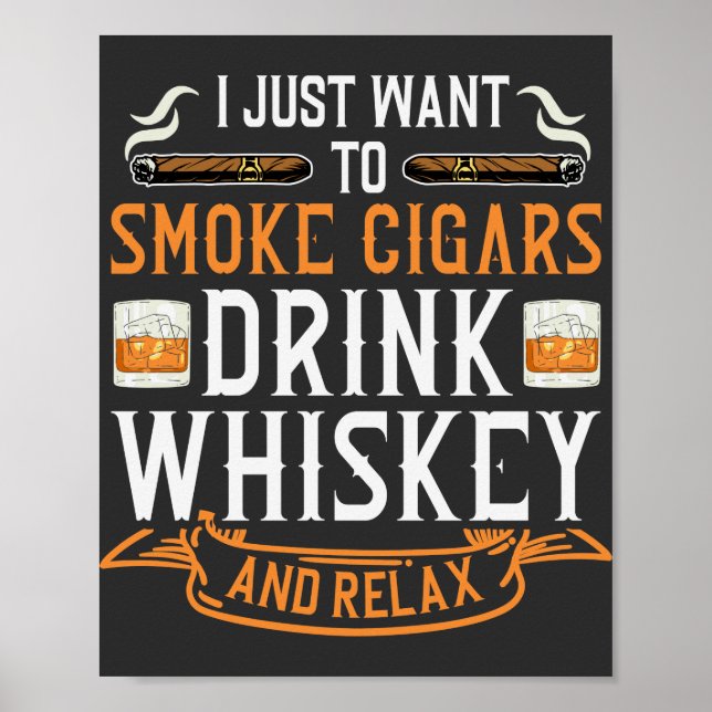 Póster Poster de citas de Cigar y Whiskey (Frente)