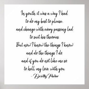 Póster Poster de citas de Dorothy Parker