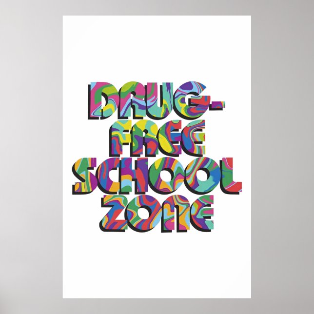Póster Poster de citas de Drug Free For School (Frente)