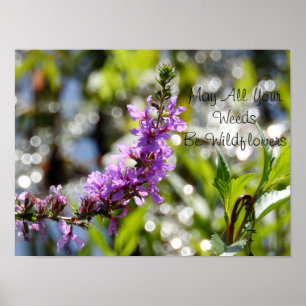 Póster Poster de citas de flores silvestres moradas