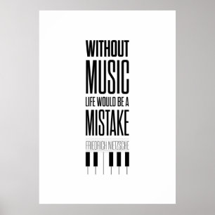 Póster Poster de citas de Friedrich Nietzsche Music