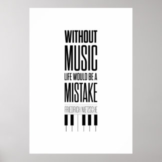 Póster Poster de citas de Friedrich Nietzsche Music