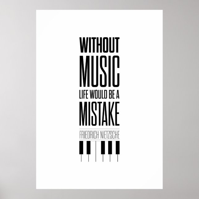 Póster Poster de citas de Friedrich Nietzsche Music (Frente)