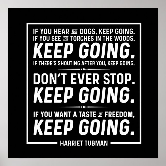 Póster Poster de citas de Harriet Tubman (Frente)