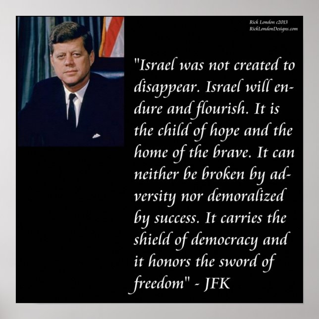 Póster Poster de citas de JFK e Israel (Frente)