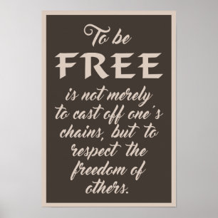 Póster Poster de citas de libertad