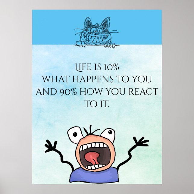 Póster Poster de citas de Life React (Frente)