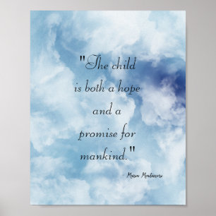 Póster Poster de citas de Maria Montessori