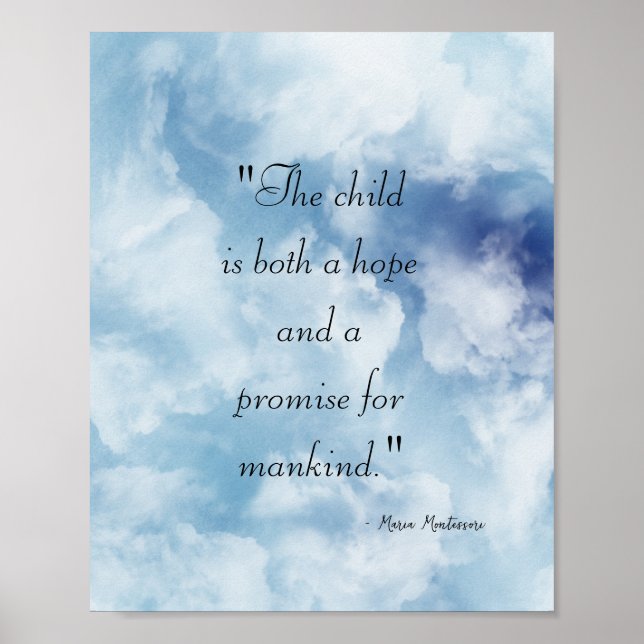 Póster Poster de citas de Maria Montessori (Frente)