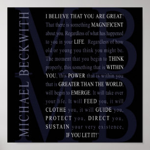 Póster Poster de citas de Micheal Beckwith