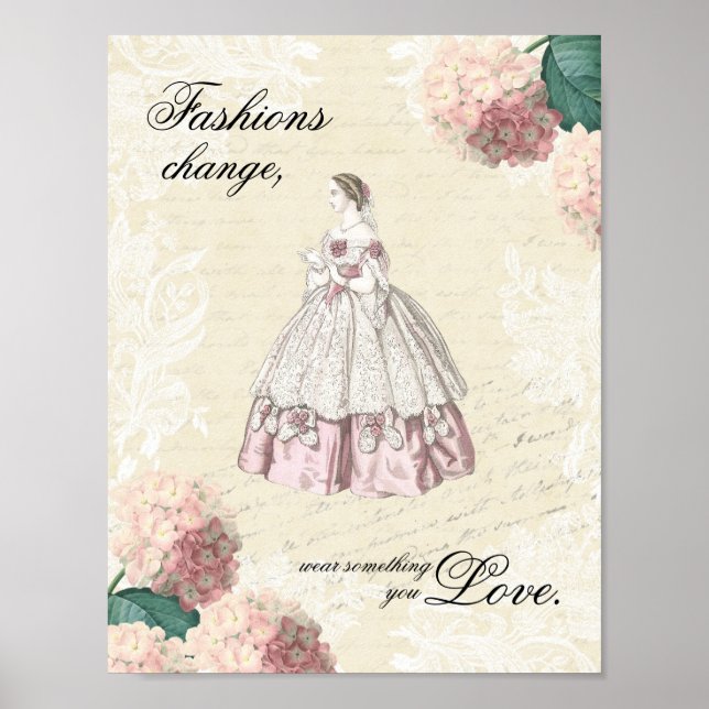 Póster Poster de citas de moda de época (Frente)