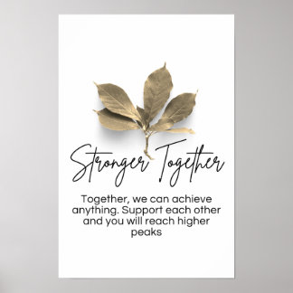 Póster Poster de citas de motivación más fuertes juntos