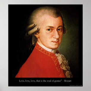 Póster Poster de citas de Mozart "Love Love Love Love Lov
