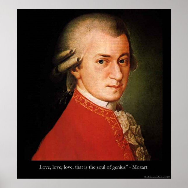 Póster Poster de citas de Mozart "Love Love Love Love Lov (Frente)