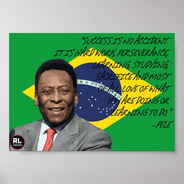Póster Poster de citas de Pelé (Frente)
