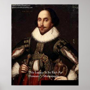 Póster Poster de citas de Shakespeare "Legado de la hones