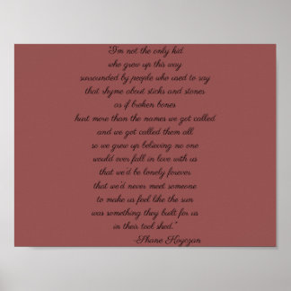 Póster Poster de citas de Shane Koyczan