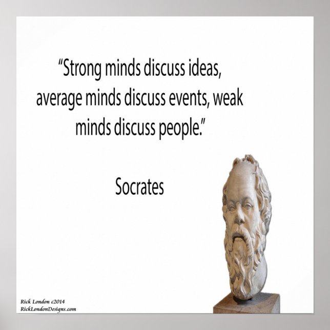 Póster Poster de citas de Socrates & Strong Minds (Frente)