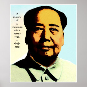 Póster Poster de citas de viaje de Mao Zedong