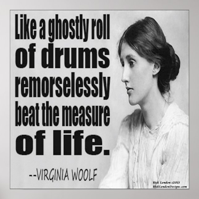 Póster Poster de citas de Virginia Woolf Ghostly Roll (Frente)