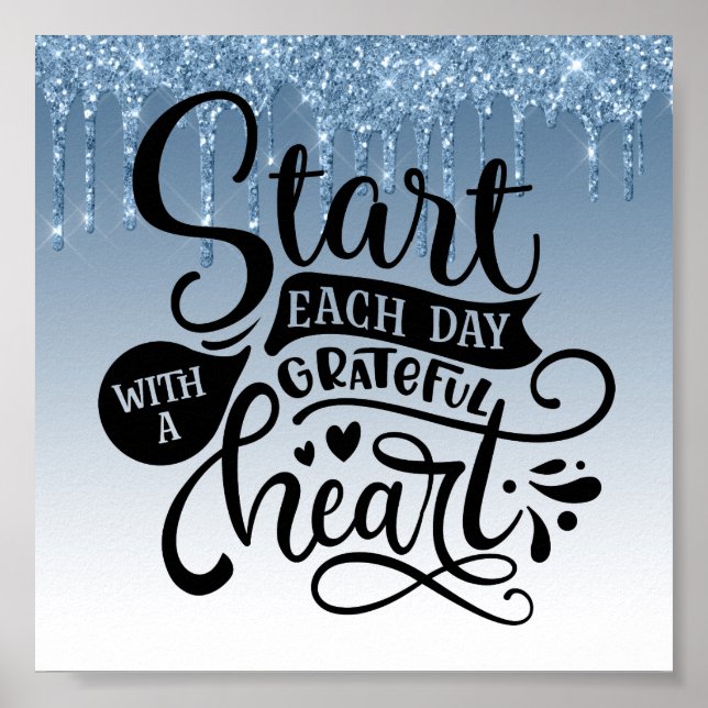 Póster Poster de citas Inspiradoras del Purpurina de gote (Frente)