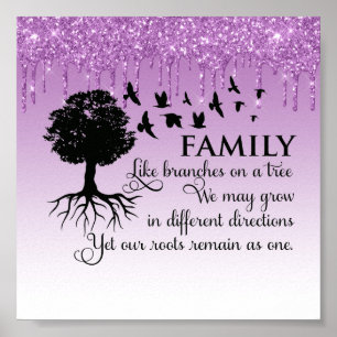 Póster Poster de citas Inspiradoras del Purpurina de gote