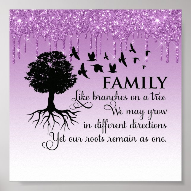 Póster Poster de citas Inspiradoras del Purpurina de gote (Frente)