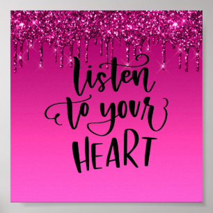 Póster Poster de citas Inspiradoras del Purpurina de gote