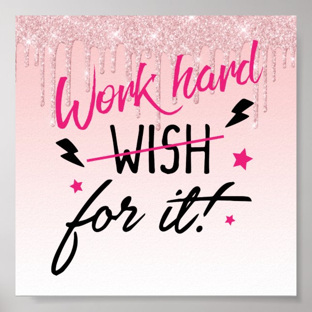 Póster Poster de citas Inspiradoras del Purpurina de gote (Frente)