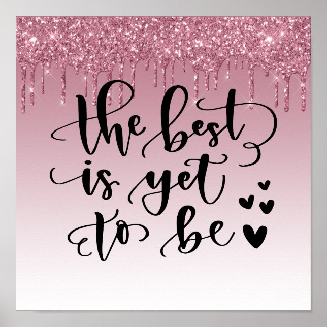 Póster Poster de citas Inspiradoras del Purpurina de gote (Frente)