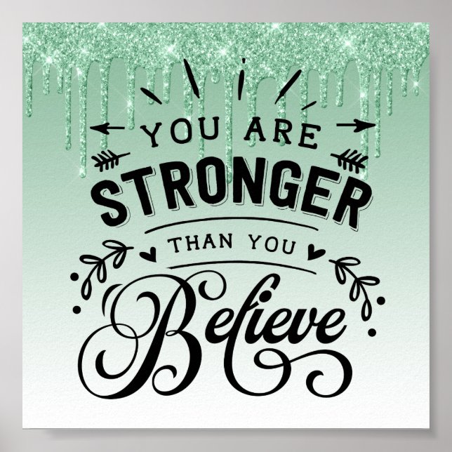 Póster Poster de citas Inspiradoras del Purpurina de gote (Frente)