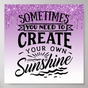 Póster Poster de citas Inspiradoras del Purpurina de gote