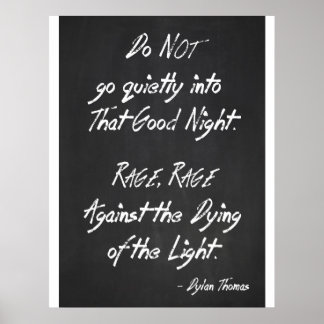 Póster Poster de citas inspiradoras - Dylan Thomas - Furi