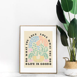 Póster Poster de citas Inspiradoras florales de arco de v