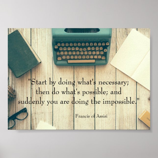 Póster Poster de citas inspiradoras haciendo lo imposible (Frente)