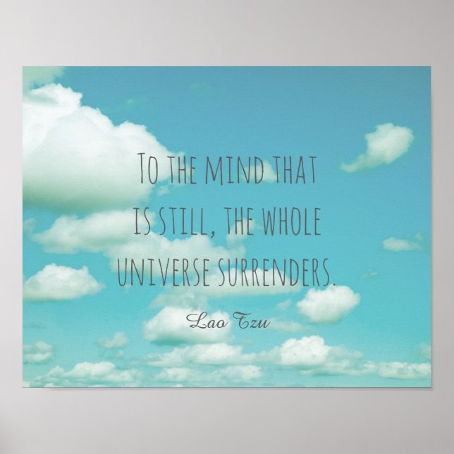 Póster poster de citas inspiradoras Lao Tzu sobre el ciel (Frente)