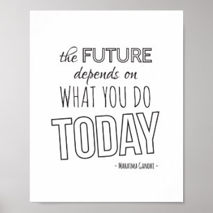 Póster Poster de citas inspiradoras Tendencia blanca del