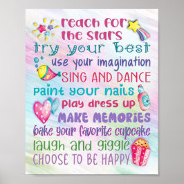 Póster Poster de citas motivacionales de Chicas divertido