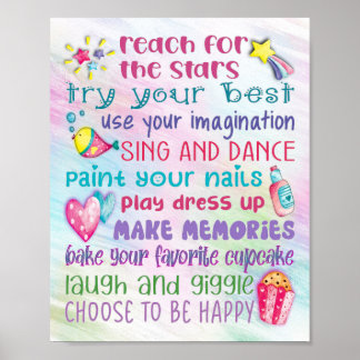 Póster Poster de citas motivacionales de Chicas divertido