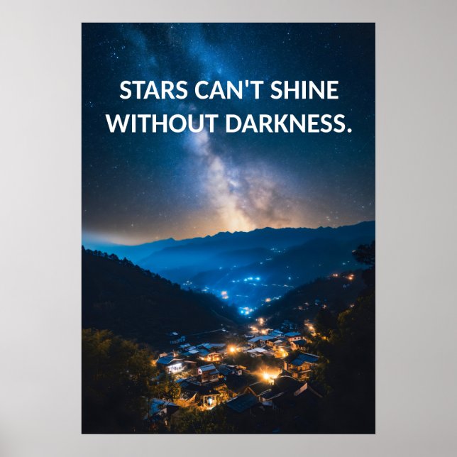 Póster Poster de citas motivacionales de estrellas (Frente)
