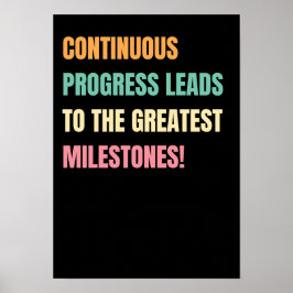 Póster Poster de citas motivacionales de progreso