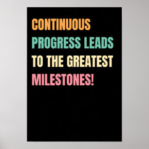 Póster Poster de citas motivacionales de progreso