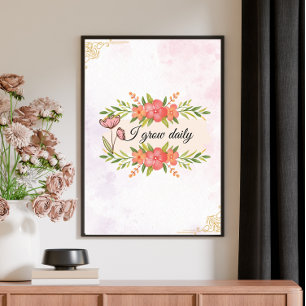 Póster Poster De Citas Motivativas Florales Vintage