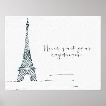 Poster de citas "Nunca dejes tu sueño" negro