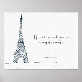 Póster Poster de citas "Nunca dejes tu sueño" negro