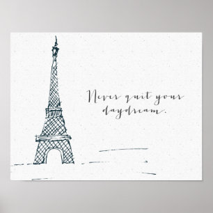 Póster Poster de citas "Nunca dejes tu sueño" negro