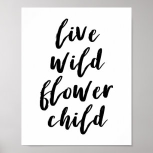 Póster Poster de citas para niños de flores silvestres vi