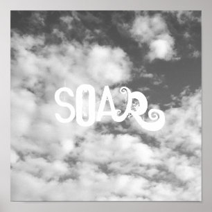 Póster poster de citas zumbando sobre las nubes y la foto