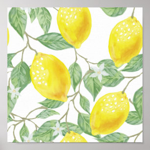Póster Poster de cítricos amarillos de Lemons