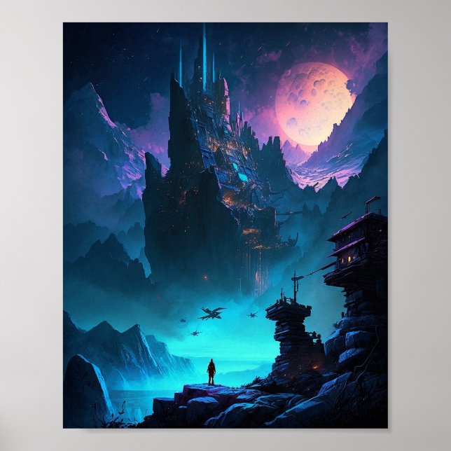 Póster Poster de Ciudad Futurista de Ciencia Ficción (Frente)